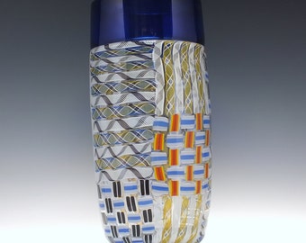 Large Unique Scottish Mike Hunter "Chicago Patch" Glass Vase 2021