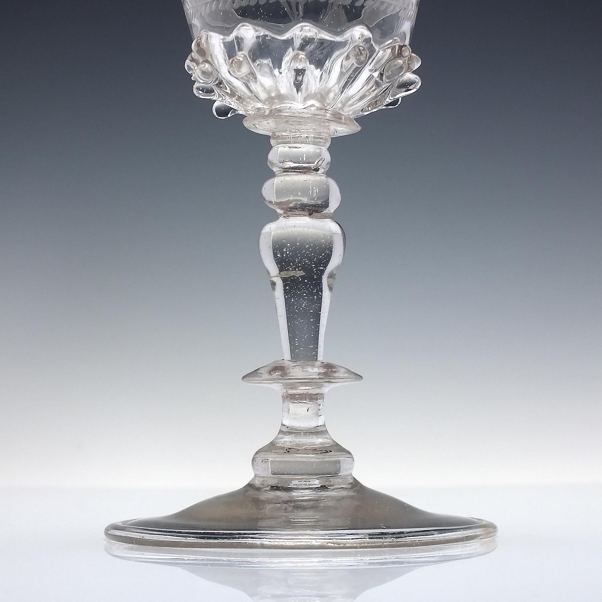 17 世紀ボヘミアン彫刻ワイングラスゴブレット c1680 - Etsy 日本