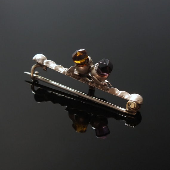 Scottish Victorian Solid Silver Celtic Thistle Br… - image 2