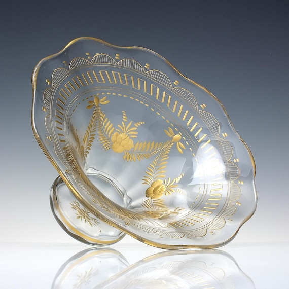 19世紀の彫刻と金箔を施したガラスの花瓶、1880年頃 - Etsy 日本