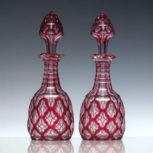 Pair French 19th Century Glass Perfume Bottles c1850