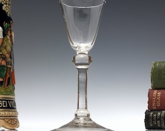 Georgian Balustroid Wine Glass c1740