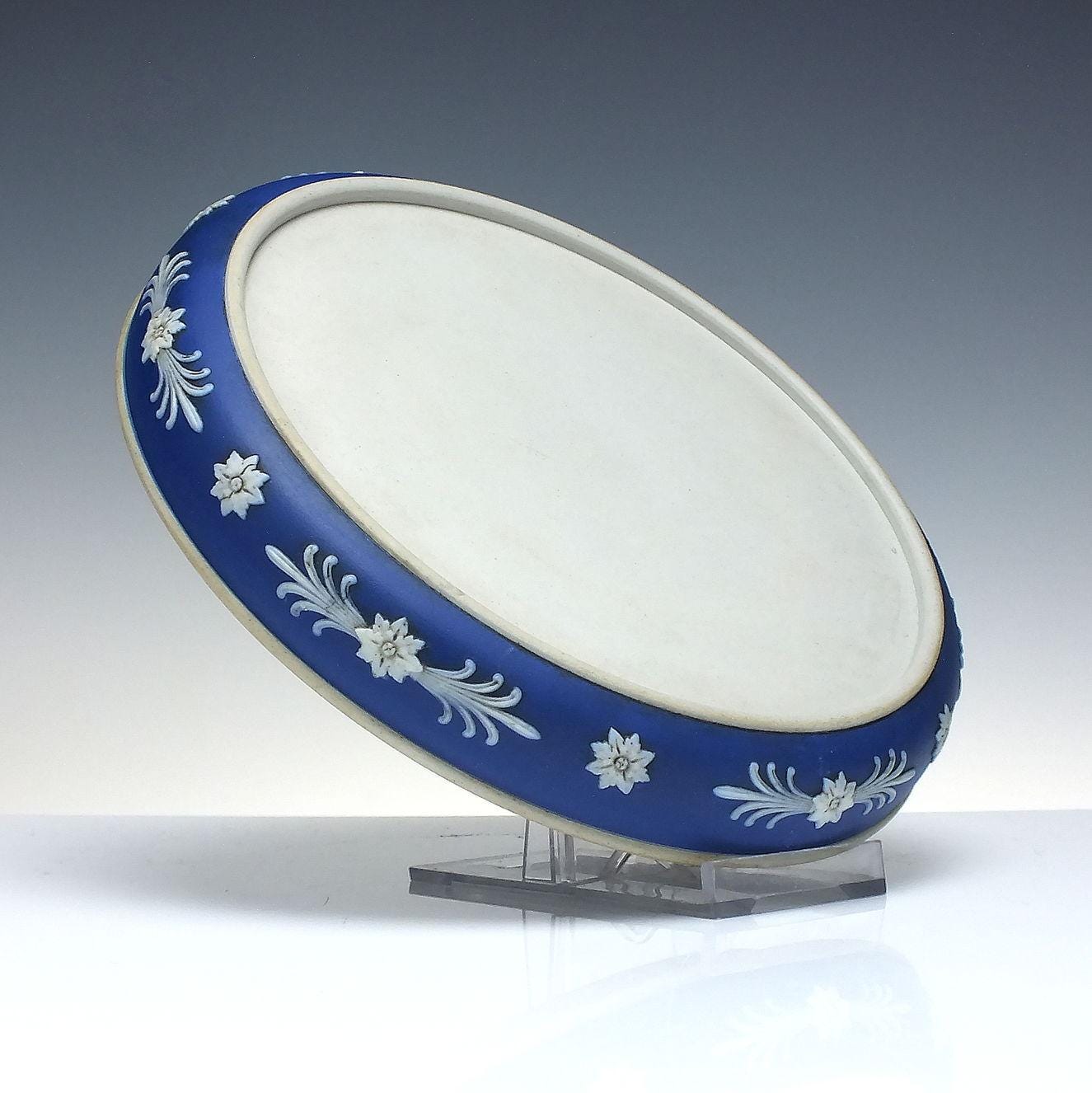 Victorian James Dudson English Blue Jasper Ware Pottery Cheese