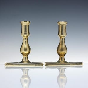Pair Late 17th Century Brass Baluster Knop Candlesticks c1690