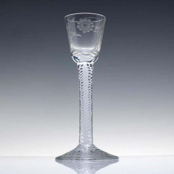 18th Century Engraved Opaque Twist Cordial Glass C1760 - Etsy