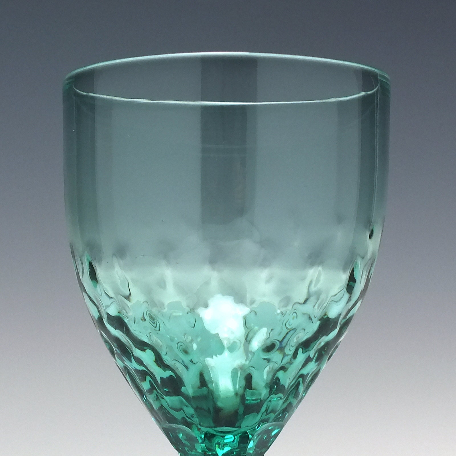 Antique Victorian Green Wine Glasses, Set of Six 19th Century Drinking