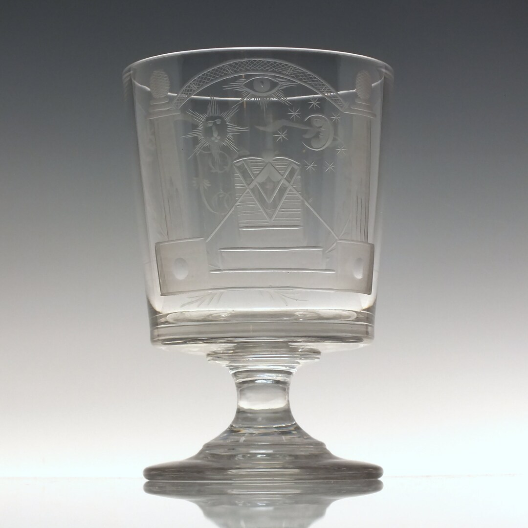 Large Antique 19th Century Masonic Engraved Glass Rummer C1820 - Etsy