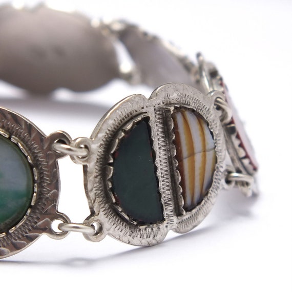 Solid Silver and Scottish Agate Bracelet Glasgow … - image 4