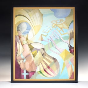 Vintage Original Acrylic Painting on Canvas &#39;Letters Unseen&#39; by Richard Cafiero c1980