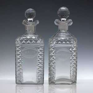 Pair 19th Century Glass Spirit Decanters c1830