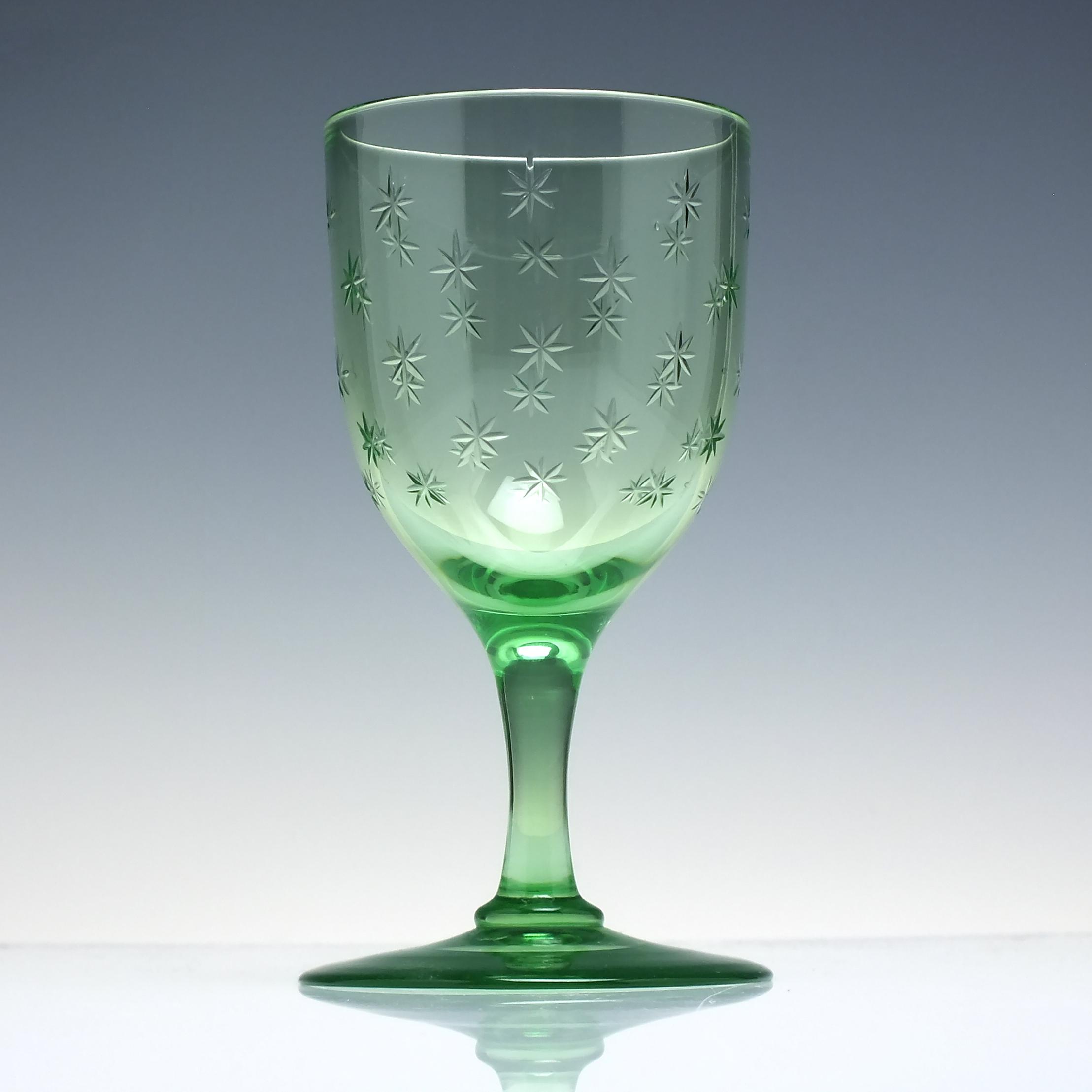 Six Antique Victorian Vaseline Wine Glasses C1880 - Etsy Israel