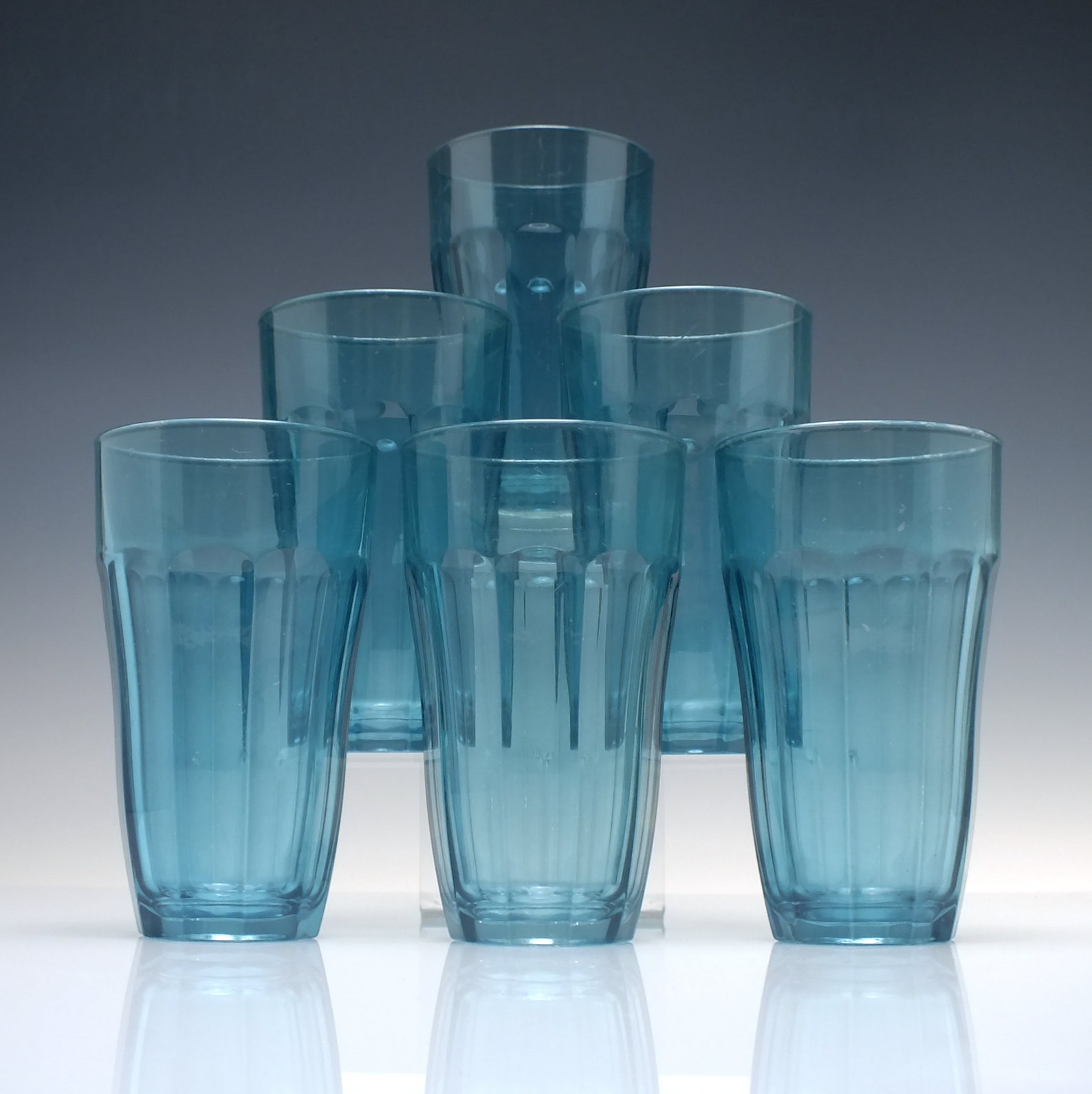 Vintage Blue Lemonade Glass Set Jug and Six Tumblers c1970 Etsy