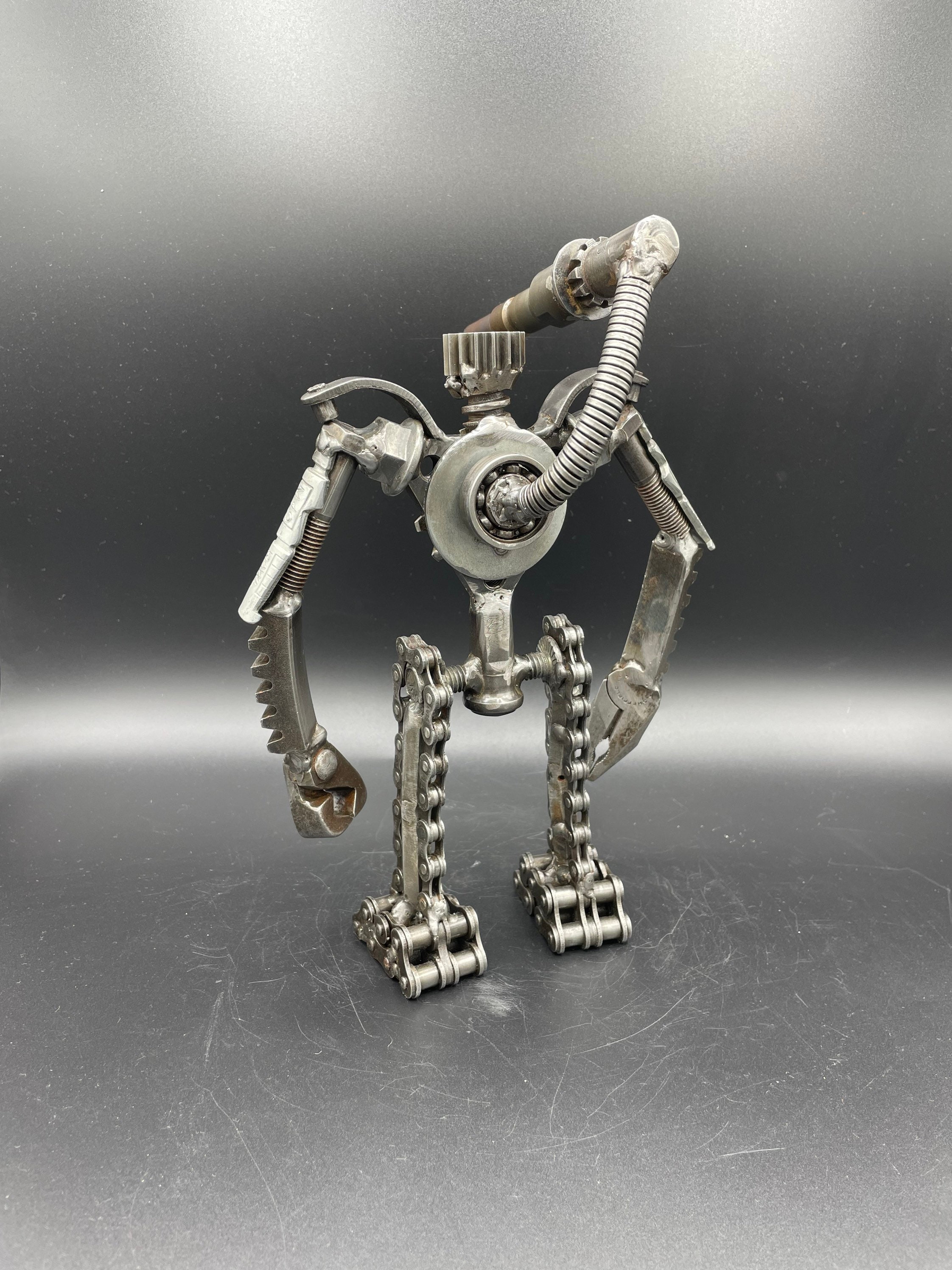 Scrap Metal Robot Sculpture Etsy