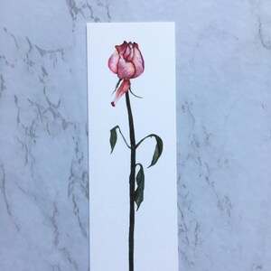 Segnalibro di carta rosa essiccata / Segnalibro rosa essiccata / Segnalibro fiore / Segnalibro botanico / Regali per i lettori / Segnalibro rose essiccate