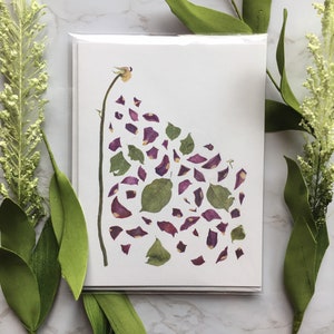 Watercolor Rose Blank Greeting Card, Blank Floral Notecard, Watercolor Flowers Notecard, Watercolor Roses Notecard