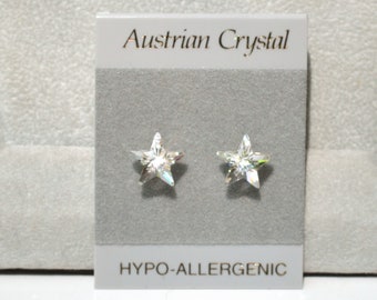 Star Crystal Hypoallergenic Earrings, 10mm Star Crystal Studs, Color name: Crystal Clear