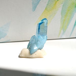 Aqua Aura Small Quartz Cluster L 32mm W 7-13mm