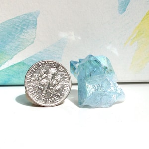 Aqua Aura Quartz, Aqua Aura Crystal Cluster L 18mm W 17mm H up to 15+mm