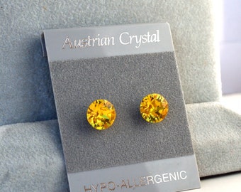 Yellow Crystal Studs | Etsy Yellow Crystal Studs | Etsy
