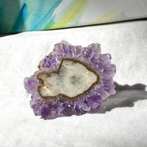 Amethyst Purple Stalactite Blossom Slice  L 55mm W 27-45mm Depth 4-4+mm Jewelry Focal Stone