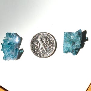 Aqua Aura Quartz Clusters: Petite Iridescent Crystal Duo