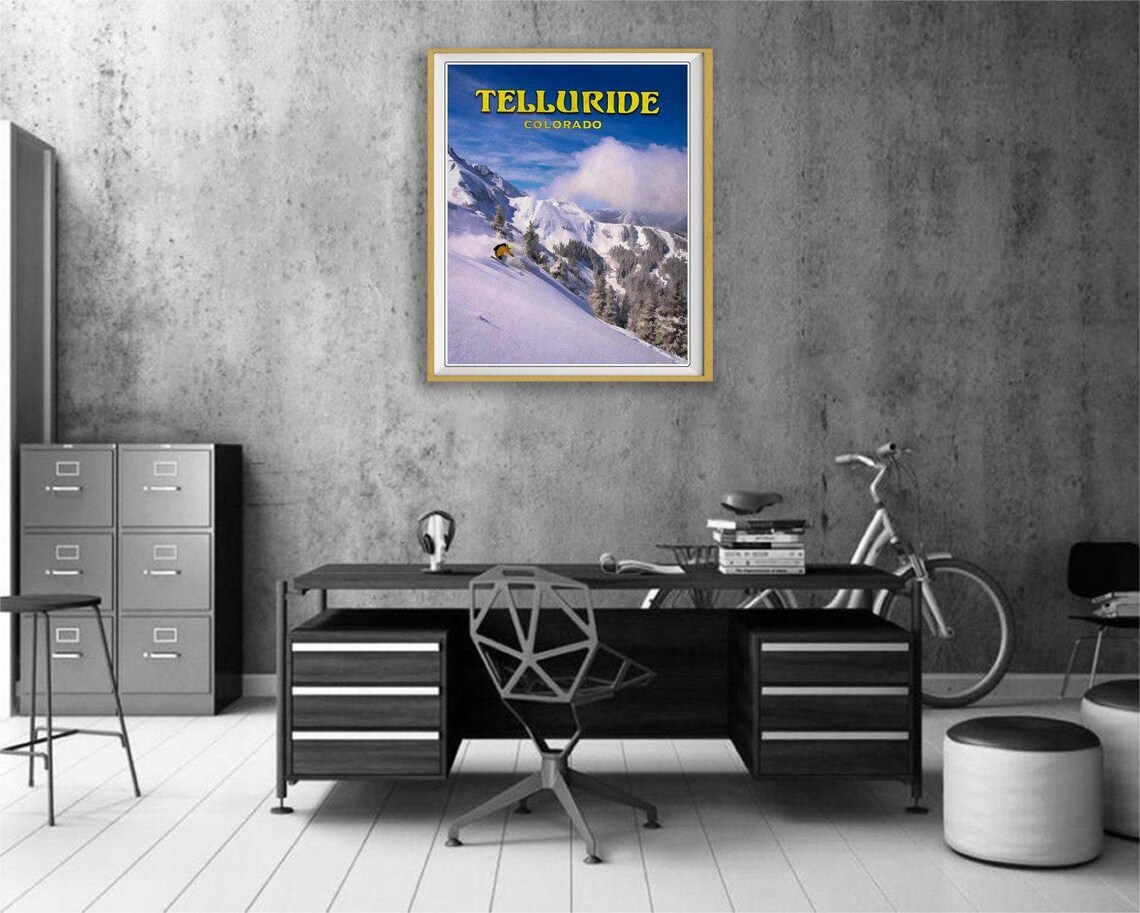 Telluride Poster, Telluride Print, Colorado Print, Skiing Poster ...