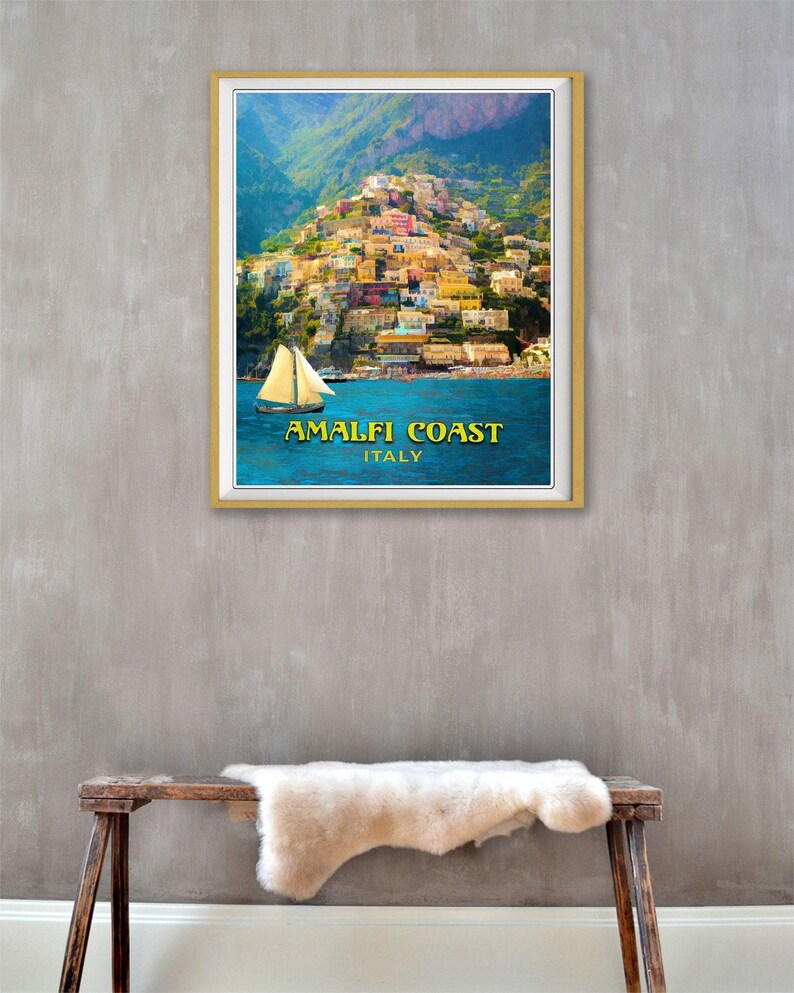 Amalfi Coast Print, Positano Poster, Italy Print, Amalfi Coast Poster, Italy Poster Vintage Travel Wall Art (#st1v-vp0145) Bild 3
