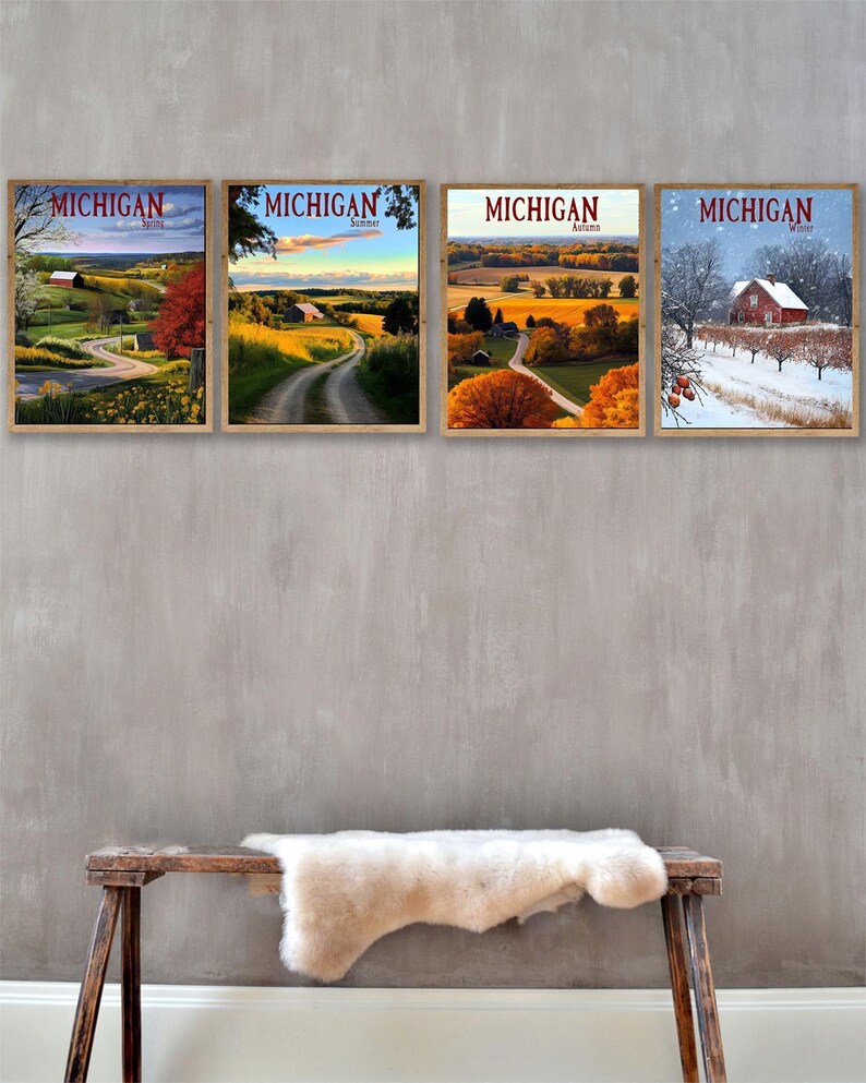 Michigan Seasonal Wall Art - Farm and Rural Landscape Prints (#st4-vp0765) image 6