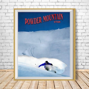 Powder Mountain Utah Ski Poster, Utah Print, Ogden Utah Ski Print, Utah Poster, Travel Poster Wall Art bundle-v #vp306