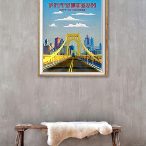 Pittsburgh Print, Pittsburgh Poster, Pittsburgh Bridges, Pittsburgh Decor, Pittsburgh Art, Travel Poster (#st1v-vp0192) afbeelding 3