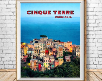 Cinque Terre Poster, Corniglia Print, Italy Print, Cinque Terre Poster, Italy Poster Vintage Travel Wall Art st1 #vp190