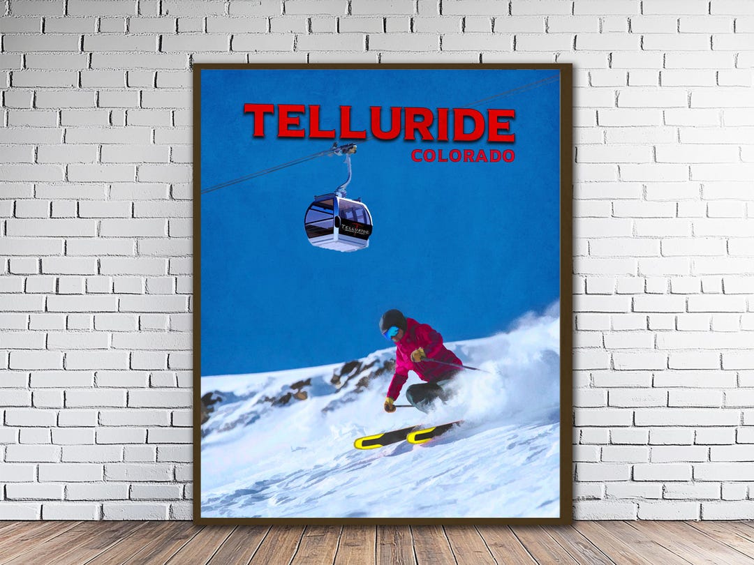 Telluride Ski Resort Retro Travel Poster Fine Art Print (#st1v-vp0142 ...