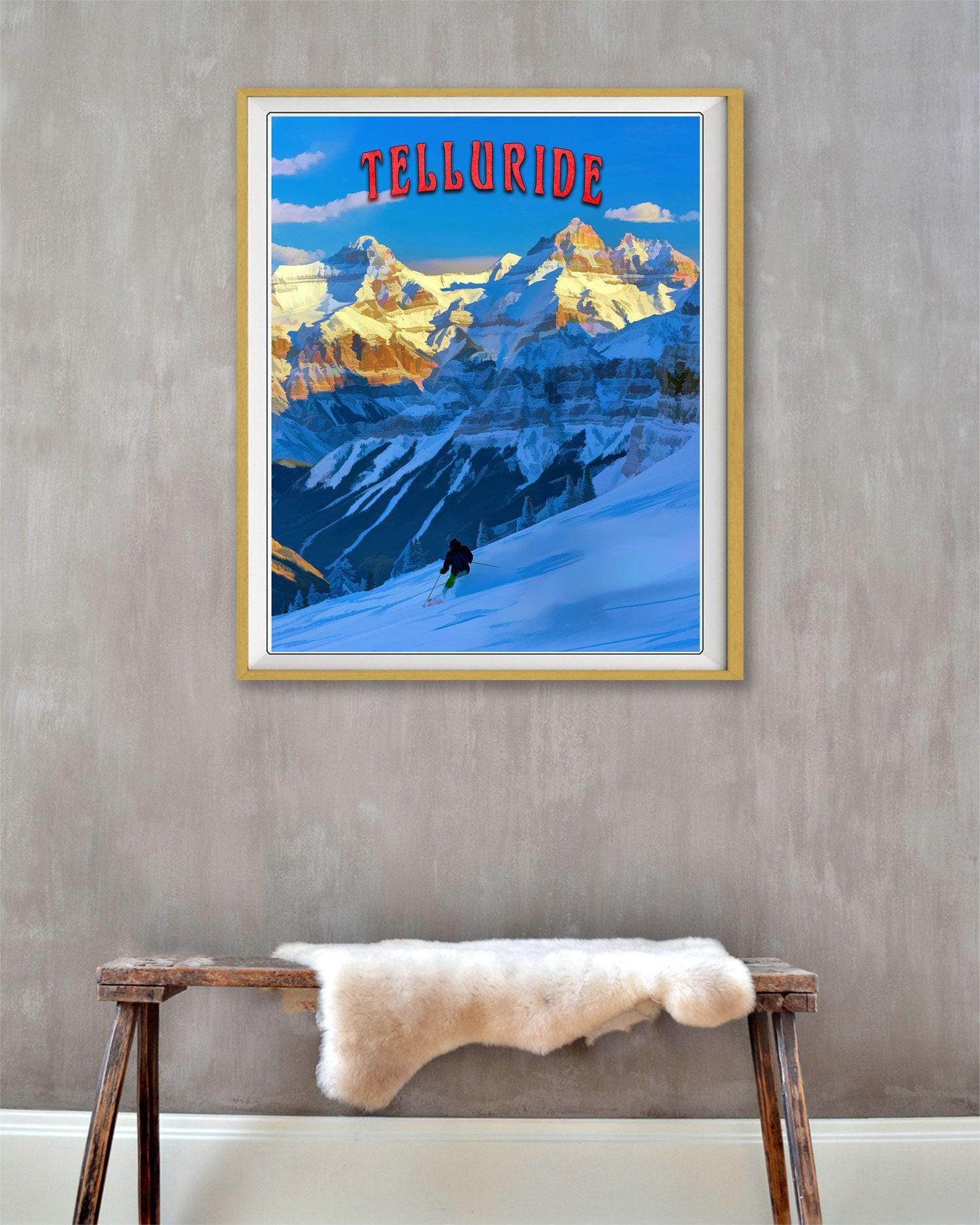 Telluride Poster, Telluride Print, Colorado Print, Skiing Poster ...