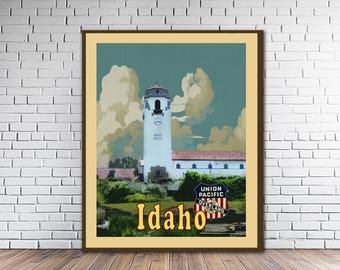 Boise Depot Retro Train Travel Poster | Idaho Scenic View (#str1-vp2293)