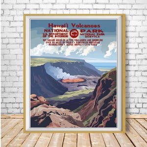 Hawai&#39;i Volcanoes Poster, Hawaii Print, National Park Poster, National Park Print, Volcano Travel Print bundle-v #vp673