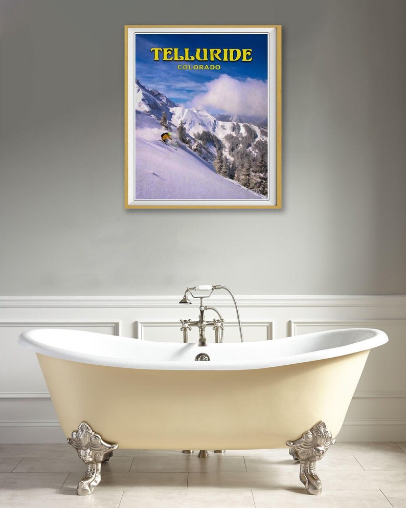 Telluride Poster, Telluride Print, Colorado Print, Skiing Poster ...