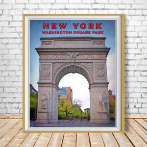 New York City Poster, Washington Square Print, Nyc Poster, Greenwich Village Print, Vintage Travel Poster (#st1v-vp0095)
