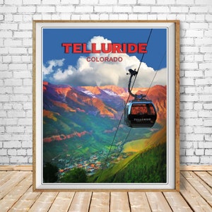 Telluride Poster, Colorado Print, Telluride Print, Skiing Poster, Colorado Poster, Colorado Decor, Wall Art st1 #vp27