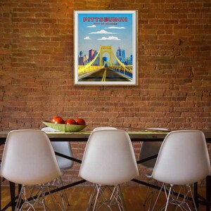 Pittsburgh Print, Pittsburgh Poster, Pittsburgh Bridges, Pittsburgh Decor, Pittsburgh Art, Travel Poster (#st1v-vp0192) afbeelding 4