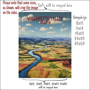 Póster de Oregón, Impresión del Valle de Willamette, Río Willamette, Portland Salem Eugene Corvallis McMinville, Póster de viaje antiguo (#st1v-vp0717) imagen 7