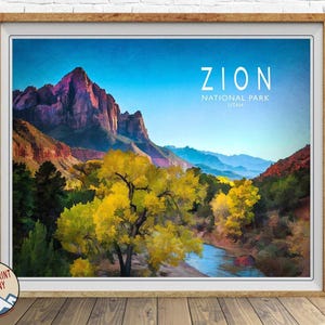 Zion Poster, National Park Poster, Zion National Park Print, Utah Poster bundle-h #vp67