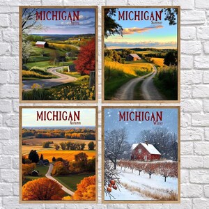 Michigan Seasonal Wall Art - Farm and Rural Landscape Prints (#st4-vp0765) image 1