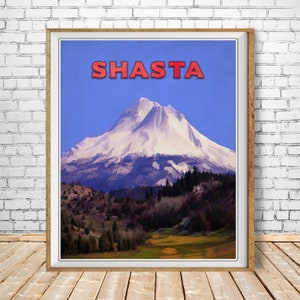 Mt Shasta Poster, California Print, Mount Shasta Print, California Poster, California Landscape Wall Art bundle-v #vp21