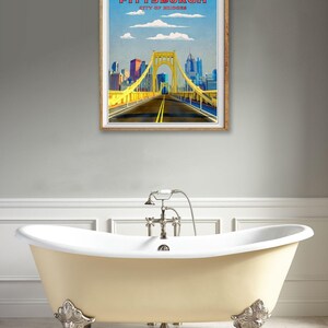 Pittsburgh Print, Pittsburgh Poster, Pittsburgh Bridges, Pittsburgh Decor, Pittsburgh Art, Travel Poster (#st1v-vp0192) afbeelding 5