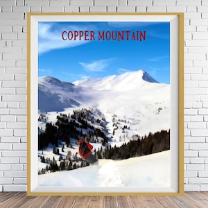 Copper Mountain Poster, Colorado Print, Denver Decor Ski Print, Skiing Poster, Colorado Ski Poster, Wall Art Scenic Print bundle-v #vp1211