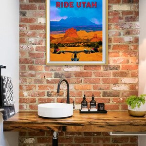 Póster de bicicleta de montaña, impresión de Utah, póster, impresión de MTB, ciclismo, arte mural de Utah (#st1v-vp0075) imagen 4
