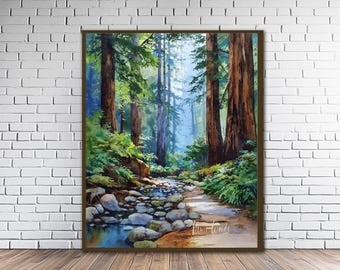 Muir Woods Print, California National Monument Travel Poster (#st1v-vp2098)