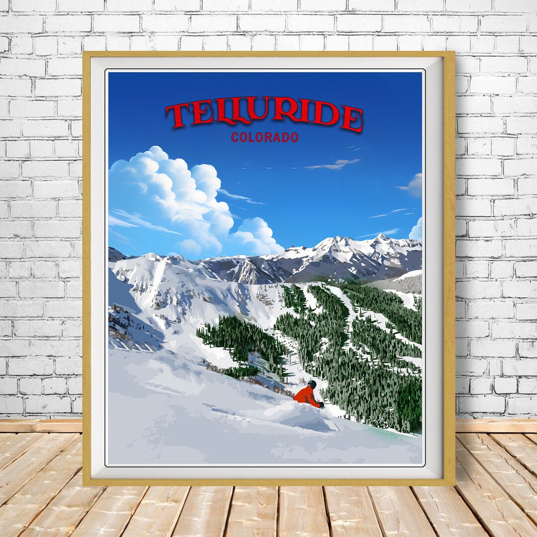 Telluride Poster, Telluride Print, Colorado Print, Skiing Poster ...