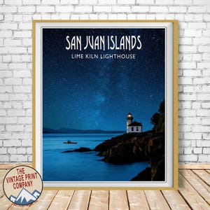 San Juan Islands Print, Kayak Poster, Washington State Poster, Lighthouse Poster Seattle Art, Wall Art bundle-v #vp365