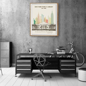 New York Library Print, New York City Poster, Library Poster, Nyc Poster, Gifts for Book Lovers, Wall Art (#st1v-vp0128) image 4
